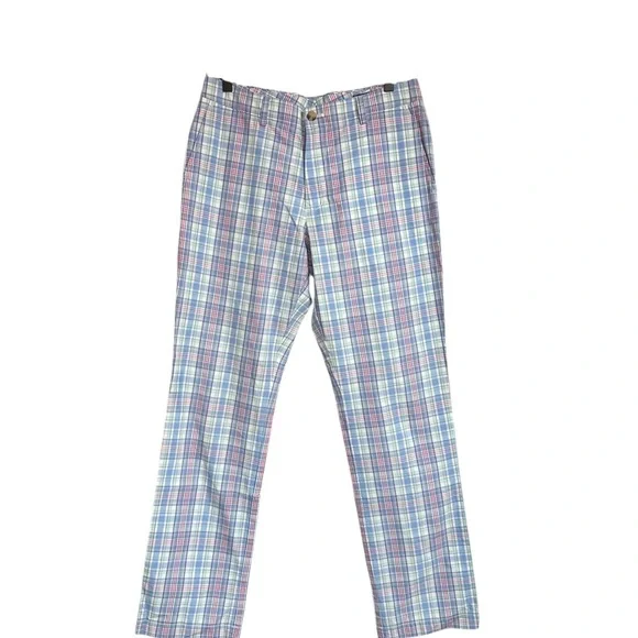 Vineyard Vines Men’s Seafeather Plaid Slim Fit Breaker Pants 32x32 NWOT - Picture 6 of 10